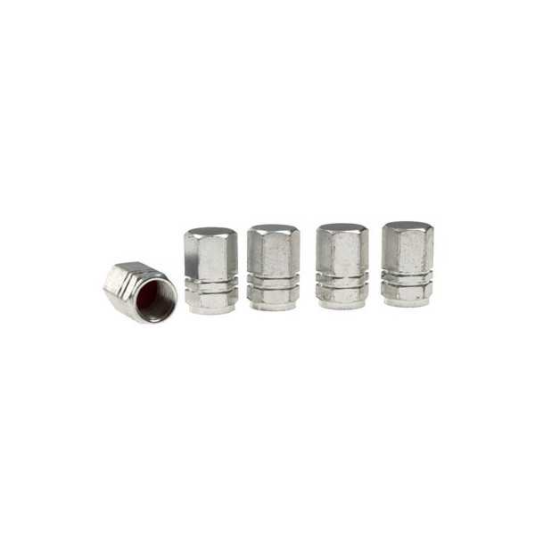 Bouchons de valve, hexagonaux en aluminium, 5 pcs,, argenté |  | Ac...