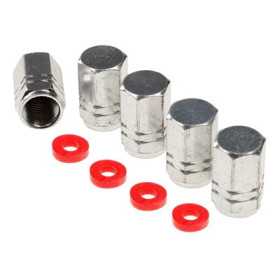 Bouchons de valve, hexagonaux en aluminium, 5 pcs,, argenté |  | Ac...