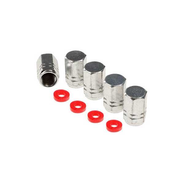 Bouchons de valve, hexagonaux en aluminium, 5 pcs,, argenté |  | Ac...