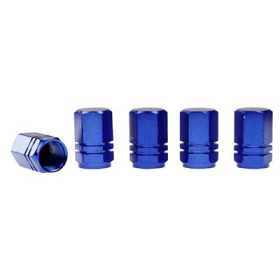 Bouchons de valve, hexagonaux en aluminium, 5 pcs, bleu | CARMOTION...