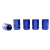 Bouchons de valve, hexagonaux en aluminium, 5 pcs, bleu | CARMOTION...