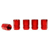 Bouchons de valve, hexagonaux en aluminium, 5 pcs, rouge | CARMOTIO...