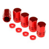 Bouchons de valve, hexagonaux en aluminium, 5 pcs, rouge | CARMOTIO...