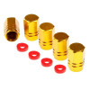 Bouchons de valve, hexagonaux en aluminium, 5 pcs, doré |  | Boucho...