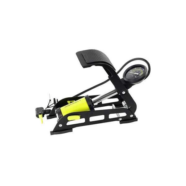 Pompe à pied monopiston avec manomètre analogique, max 11 BAR / 160...