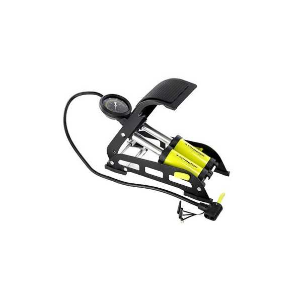 Pompe à pied à deux pistons avec manomètre analogique, max 11 BAR /...