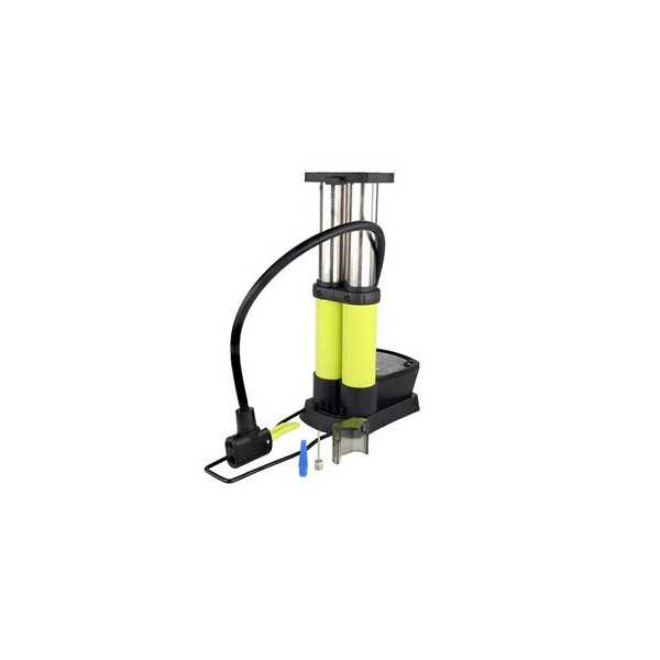 Pompe à pied à deux pistons avec manomètre analogique, max 10 BAR /...