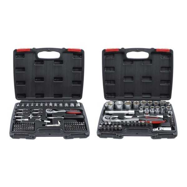 Coffret de douilles 6 3 mm 1/4" + 12 5 mm 1/2" en pouces 174 piÃ¨ces