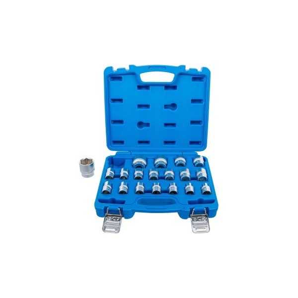 Jeu de Douilles six pans 12 5 mm 1/2" 8 32 mm 19 piÃ¨ces