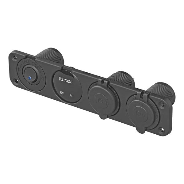 Kit d'installation : prise DIN + voltmètre + port USB 2x type A 420...