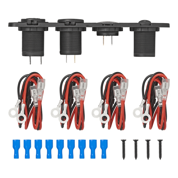 Kit d'installation : prise DIN + voltmètre + port USB 2x type A 420...