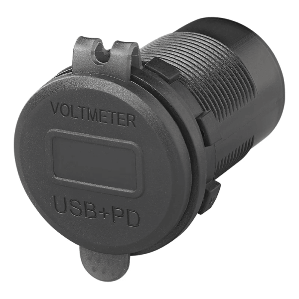 Boîtier encastré USB triple avec 2x type A et 1x type C + voltmètre...