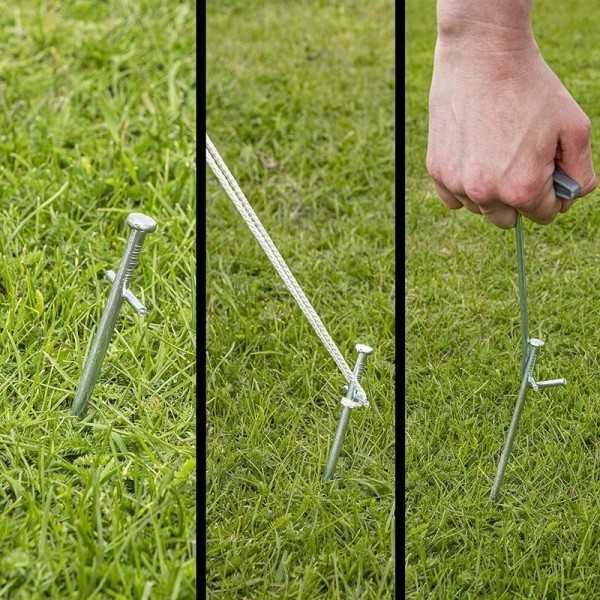 Piquet roche 20 cm métal avec crochet plastique - jeu de 20 pcs dan...