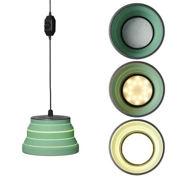 Lampe suspendue LED pliable verte Ø15cm | ProPlus | Spot encastrable