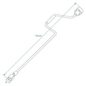 Manivelle 740 mm avec joint de cardan de 19 mm pour vÃ©rins stabilisateurs