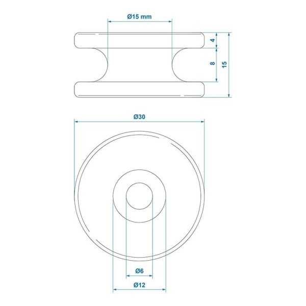 Crochet de corde rond PVC Ø30 x 15 mm | ProPlus | Anneau d'Arrimage