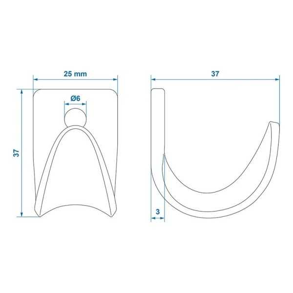Crochet à visser métal 36 x 25 x 3 mm - | ProPlus | Anneau d'Arrimage
