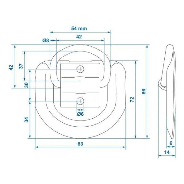 Anneau d'arrimage 83 x 72 mm - jeu de 2 pièces | ProPlus | Anneau d...