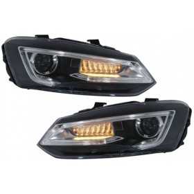 Phares pour VW Polo MK5 6R 6C 61 11-17 LumiÃ¨re LED Devil Eye Look RHD