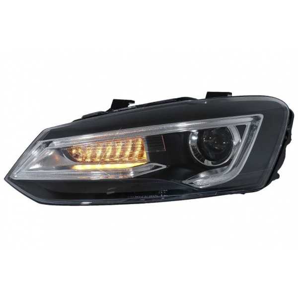 Phares pour VW Polo MK5 6R 6C 61 11-17 Lumière LED Devil Eye Look R...