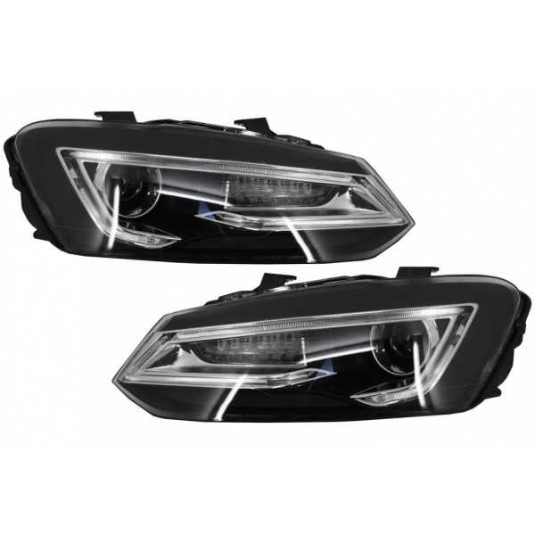 Phares pour VW Polo 6R 2011-2017 Barre lumineuse lumiÃ¨re LED claire Devil Eye Look