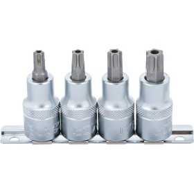 Jeu de douilles Ã  embouts 12 5 mm 1/2" Profil T pour Torx Plus avec perÃ§age T40 T55 4 piÃ¨ces