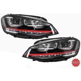 Phares RHD 3D LED DRL adaptÃ©s a VW Golf 7 VII (2012-2017) Red R20 GTI LAED LED FLUING Dynamic Sequential Turning Lights