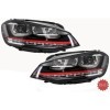 Phares RHD 3D LED DRL adaptÃ©s a VW Golf 7 VII (2012-2017) Red R20 GTI LAED LED FLUING Dynamic Sequential Turning Lights