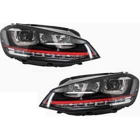 Phares RHD 3D LED DRL adaptés a VW Golf 7 VII (2012-2017) Red R20 G...
