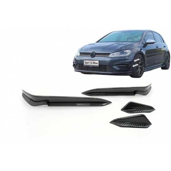 Pare-chocs avant Rabats latÃ©raux pour VW Golf 7.5 5G R hayon 17-20 Carbone Look