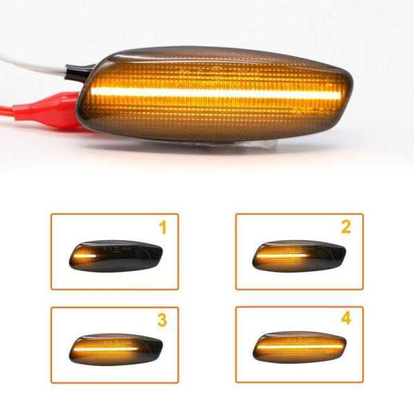 Set de clignoteurs latérales LED sur mesure pour Peugeot Divers Smo...