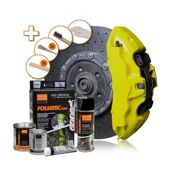 Kit Peinture Etrier De Frein Foliatec  Jaune NEON  4 Composants