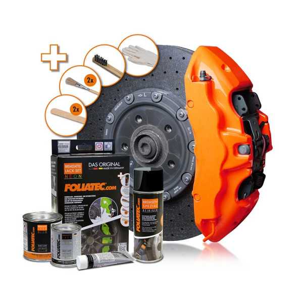 Kit Peinture Etrier De Frein Foliatec  Orange NEON  4 Composants