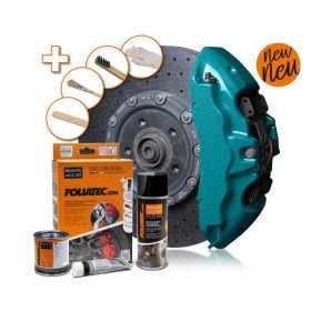 Kit Peinture Etrier De Frein Foliatec  Miami Beach Bleu Brillant  3 Composants