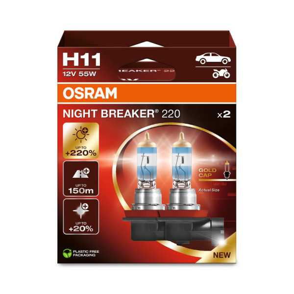Osram Night Breaker 220 Ampoules Halogène  H11  12V55W  set de 2 pièces
