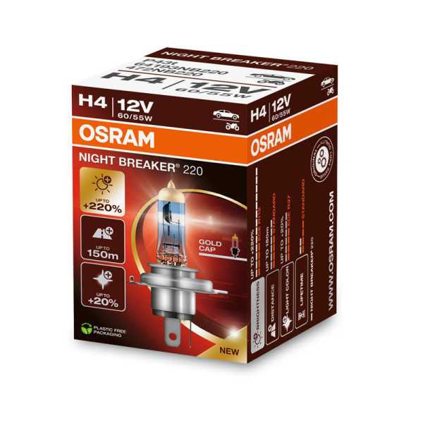 Osram Night Breaker 220 Ampoule Halogène  H4  12V6055W  1 pièce