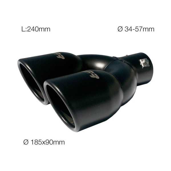 Simoni Racing enjoliveur d'échappement Rond Double Inox Noir Ø90xL2...