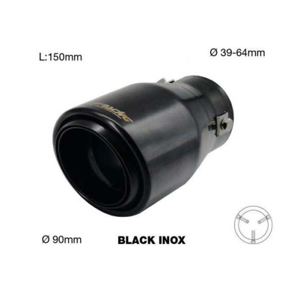 Simoni Racing enjoliveur d'échappement RondOblique Inox Noir Ø90xL1...