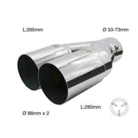 Simoni Racing enjoliveur d'échappement Rond Double Inox Ø88xL265280...