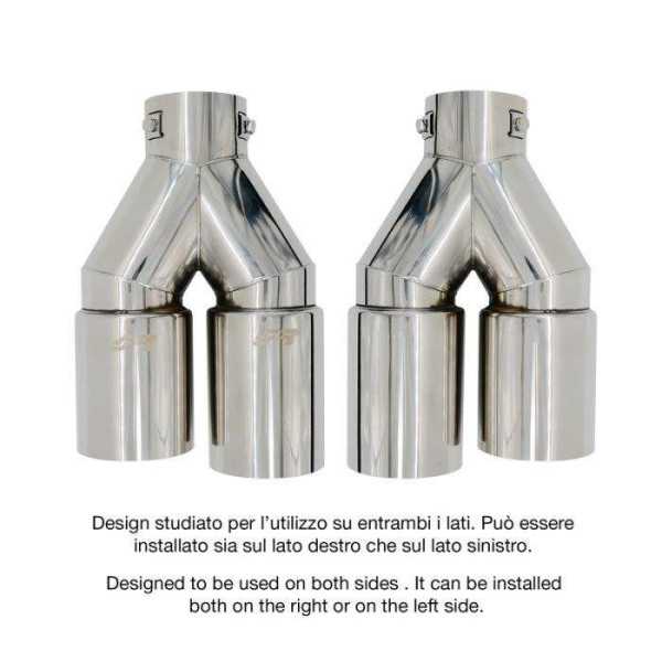 Simoni Racing enjoliveur d'échappement Rond Double Inox Ø88xL265280...