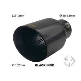 Simoni Racing enjoliveur d'échappement RondOblique Inox Noir Ø102xL...
