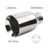 Simoni Racing enjoliveur d'échappement Rond Inox Ø115xL200mm Montag...