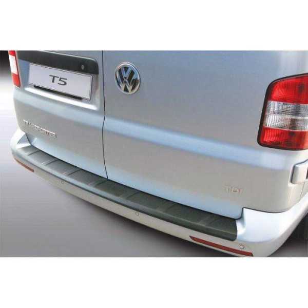 Protecteur de parechocs arrière ABS pour Volkswagen T5 CaravelleMultivan 20122015 Ribbed pour parechocs peints Noir