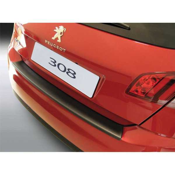 Protecteur de parechocs arrière ABS pour Peugeot 308 HB 5 portes 2014 Noir