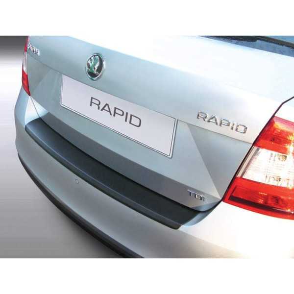 Protecteur de parechocs arrière ABS pour Skoda Rapid 4 portes 2012 Noir