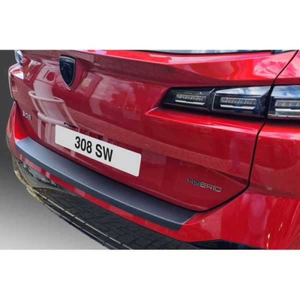 Protection de seuil arrière ABS sur mesure pour Peugeot 308 SW III + Hybrid 2021 Noir