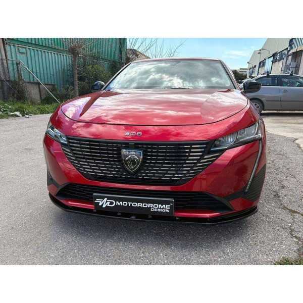 Spoiler avant sur mesure pour Peugeot 308 III HB  SW 2021 ABS Noir Luisant