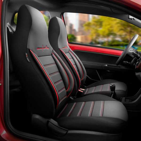 Housse de sièges 'CityBug' universel en cuirtextile 'Comfortline' NoirRouge  9pièces  adapté aux SideAirbags