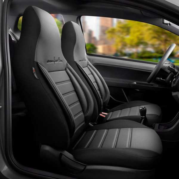 Housse de sièges 'CityBug' universel en cuirtextile 'Comfortline' NoirGris  9pièces  adapté aux SideAirbags