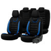 Housse de sièges universel en suedecuirtextile 'Iconic' NoirBleu  11pièces  adapté aux SideAirbags